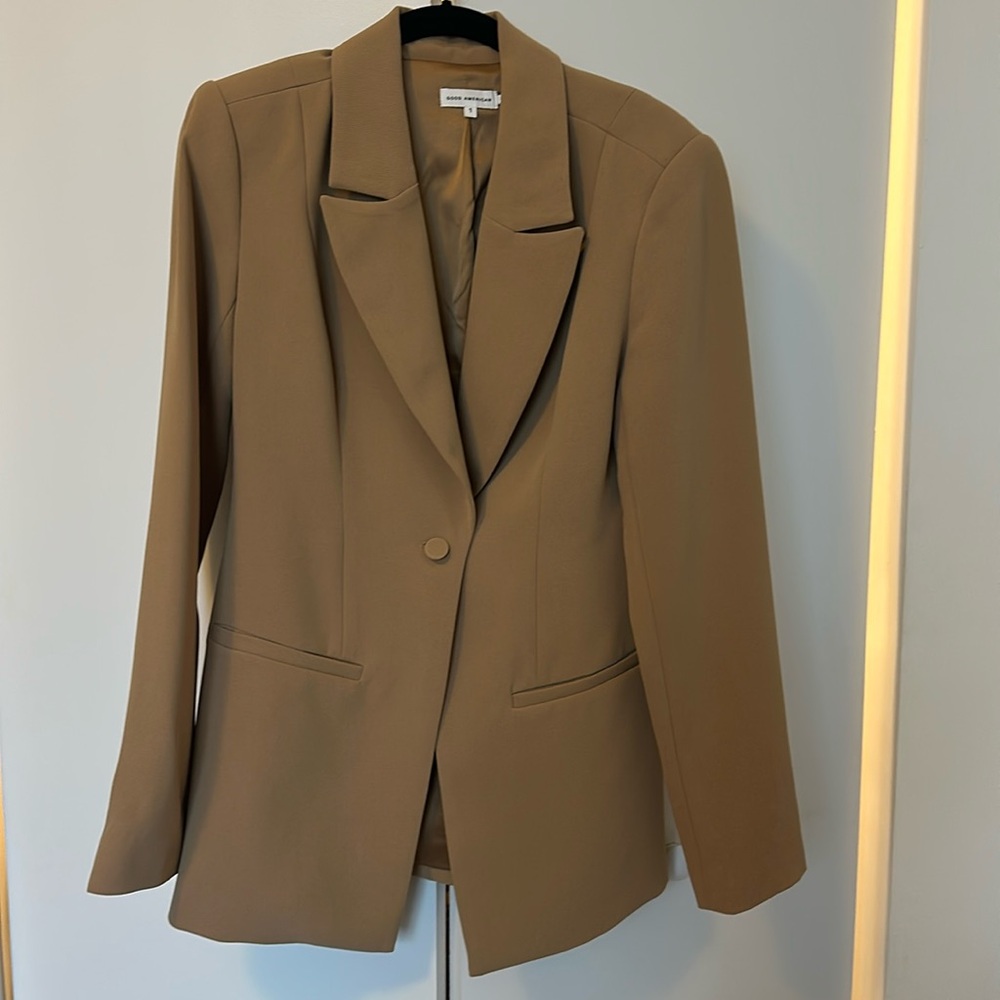 Good American Blazer Brown Sz Small (1)